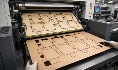 Die-cutting press in action