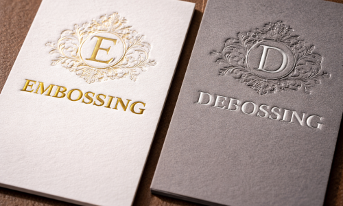 Embossing vs debossing business cards